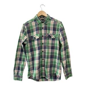 H&M L.O.G.G Green Multicolor Plaid Casual Shirt, S